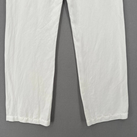 ENZA COSTA Twill Everywhere Pant XS 0 Off White Relaxed Wideleg Straight Pull On - Picture 6 of 13